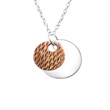Patterned Circle Sterling Silver Necklace