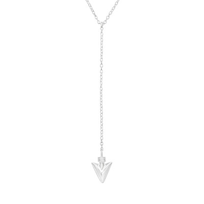 Silver Head Arrow Y Necklace