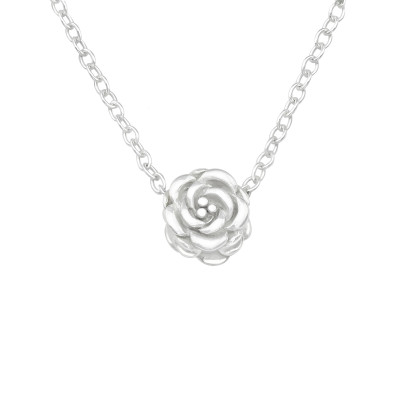 Silver Rose Necklace