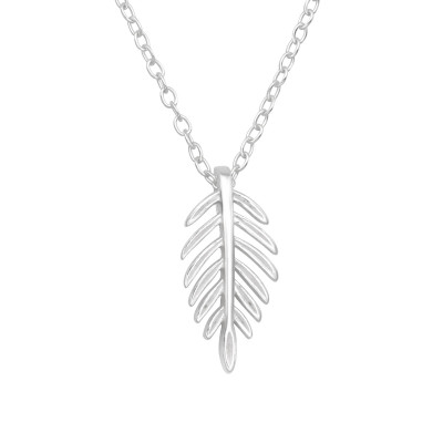 Silver Palm Leaf Necklace