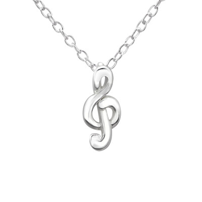 Silver Treble Clef Necklace