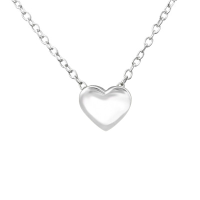 Silver Gloss Heart Necklace