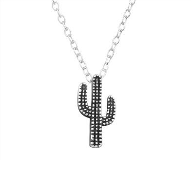 Silver Cactus Necklace