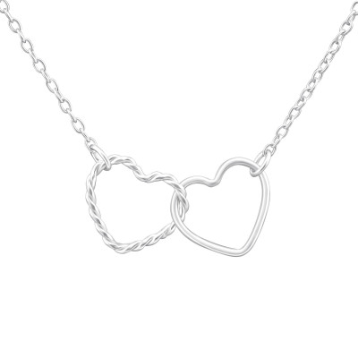 Silver Double Heart Necklace