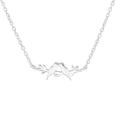 Silver Love Birds Necklace