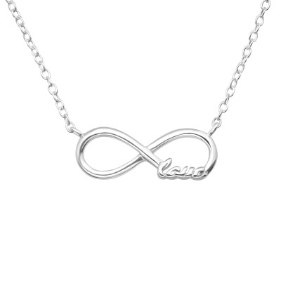 Silver Love Infinity Inline Necklace