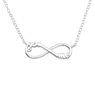 Silver You and Me Infinity Inline Necklace