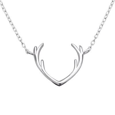 Silver Antler Necklace