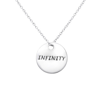 Silver INFINITY Tag Necklace