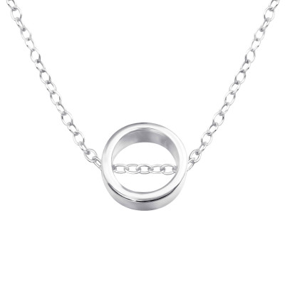 Silver Hanging Ring Necklace