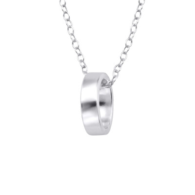 Silver Hanging Ring Necklace