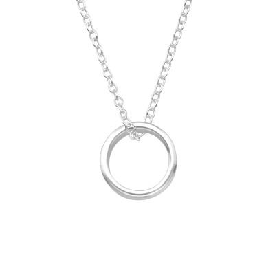 Silver Hanging Ring Necklace