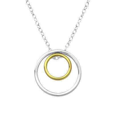 Silver Double Circle Necklace