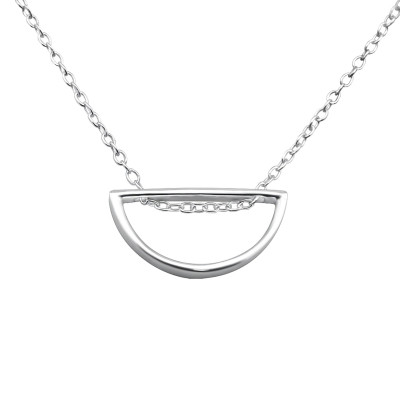 Silver Semi-Circle Necklace