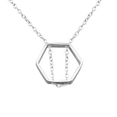 Hexagon Sterling Silver Necklace