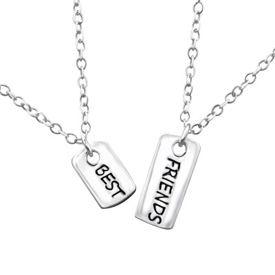 Silver BEST FRIENDS Necklace Set Necklace