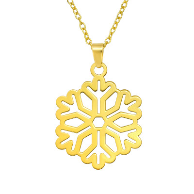 Silver Laser Cut Snowflake Necklace