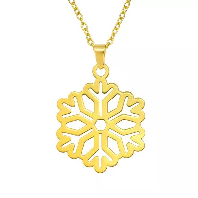 Silver Laser Cut Snowflake Necklace