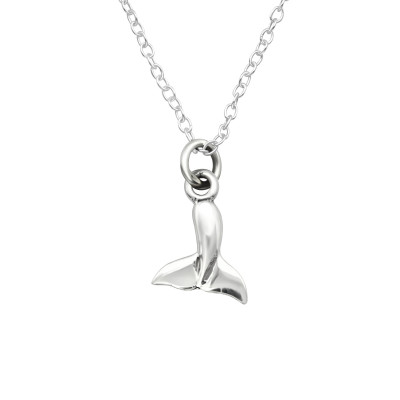 Silver Whale's Tail Necklace