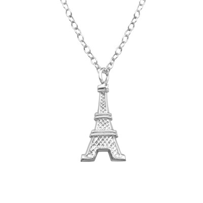 Silver Eiffel Tower Necklace