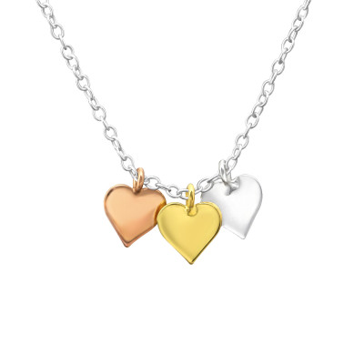 Triple Heart Sterling Silver Necklace