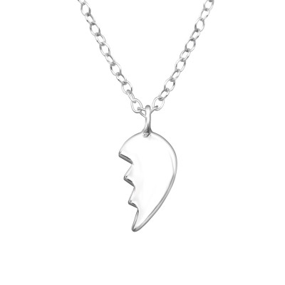 Silver Half Heart Necklace