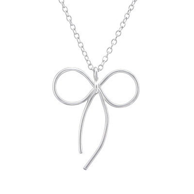 Silver Bow Necklace