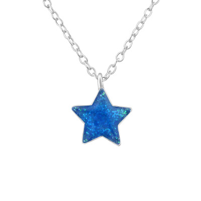 Silver Star Necklace with Epoxy