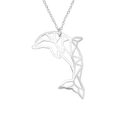 Silver Laser Cut Dolphin Necklace