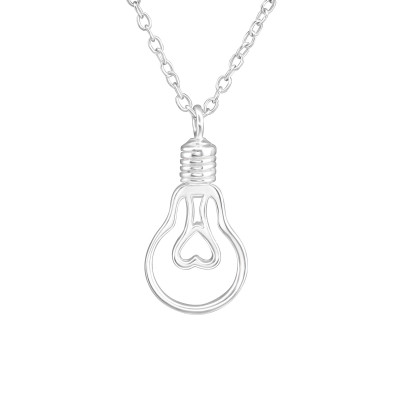 Silver Light Bulb Necklace