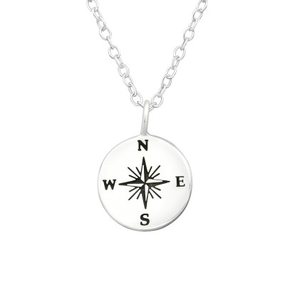 Silver Compass Necklace