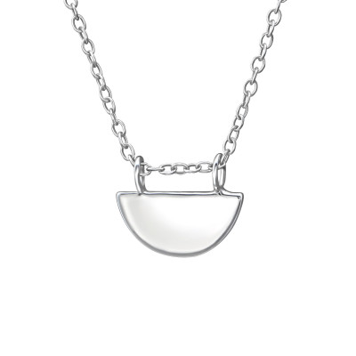 Semicircle Sterling Silver Necklace