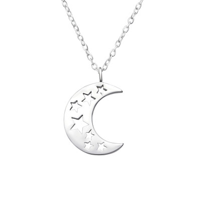 Silver Crescent Moon Necklace