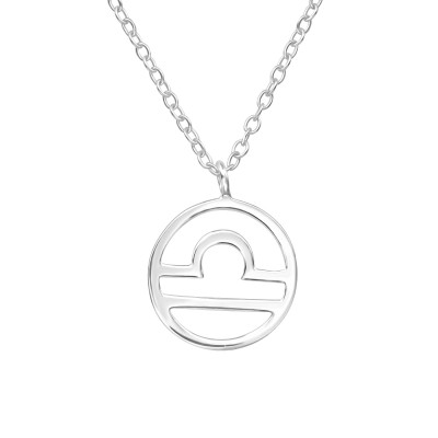 Silver Libra Zodiac Sign Necklace