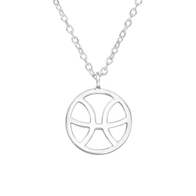 Silver Pisces Zodiac Sign Necklace