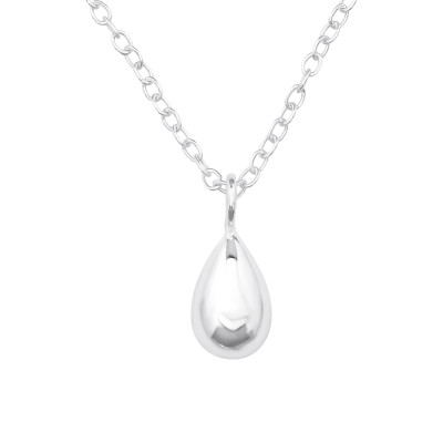 Silver Pear Necklace