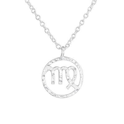 Silver Virgo Zodiac Sign Necklace