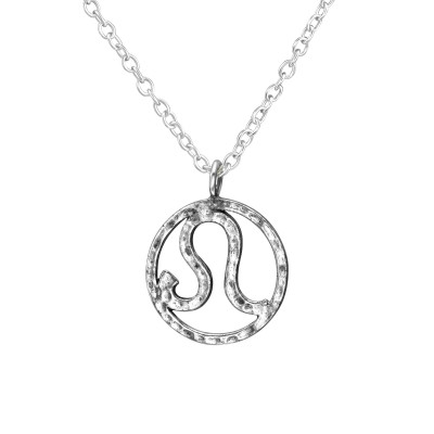 Silver Leo Zodiac Sign Necklace