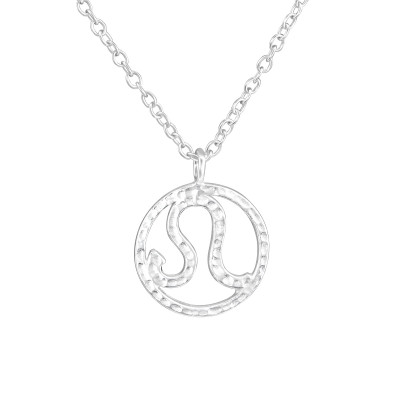 Silver Leo Zodiac Sign Necklace