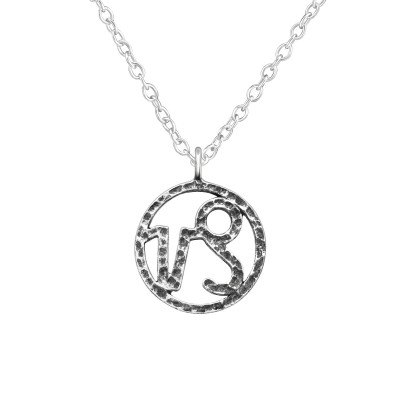 Silver Capricorn Zodiac Sign Necklace