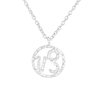 Silver Capricorn Zodiac Sign Necklace