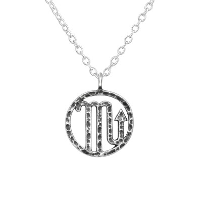 Silver Scorpio Zodiac Sign Necklace