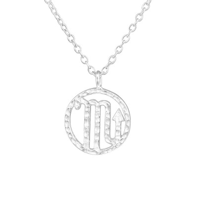 Silver Scorpio Zodiac Sign Necklace