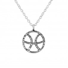 Silver Pisces Zodiac Sign Necklace