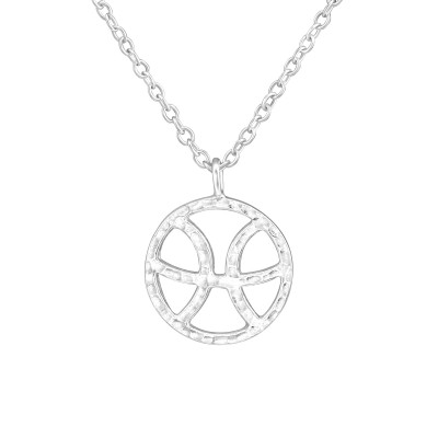 Silver Pisces Zodiac Sign Necklace