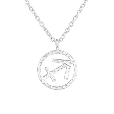 Silver Sagittarius Zodiac Sign Necklace