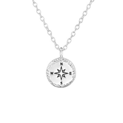 Silver Compass Necklace