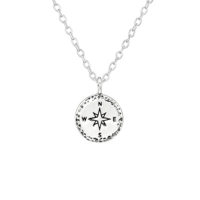 Silver Compass Necklace