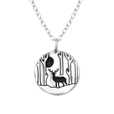 Silver Deer Necklace