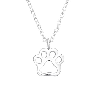 Silver Paw Print Necklace